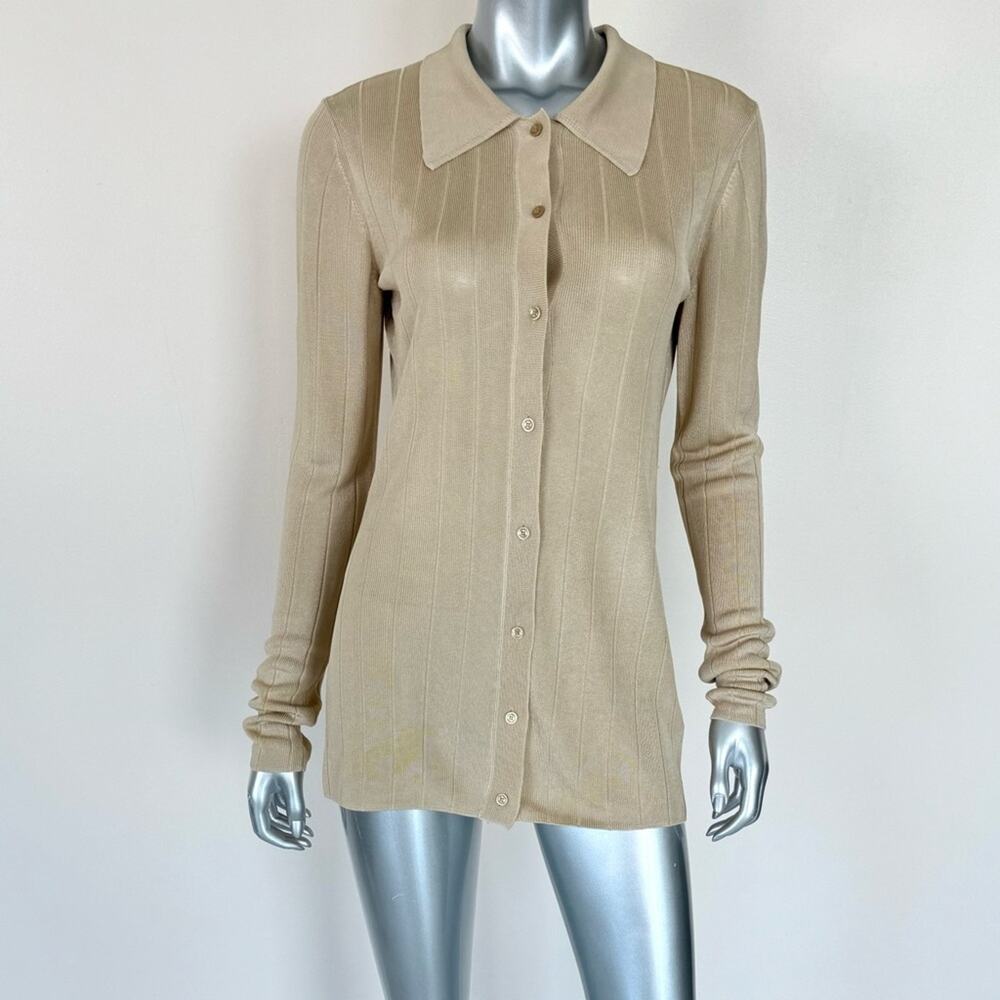 St.John women beige cardigan size M Authentic Retail 750$